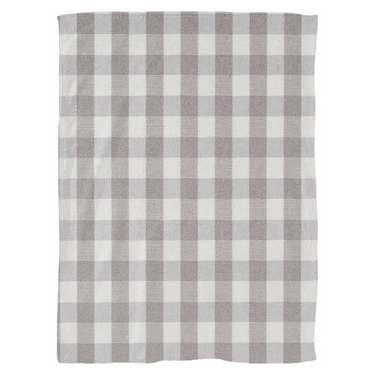 Grey & White Buffalo Check Fleece Blanket 60
